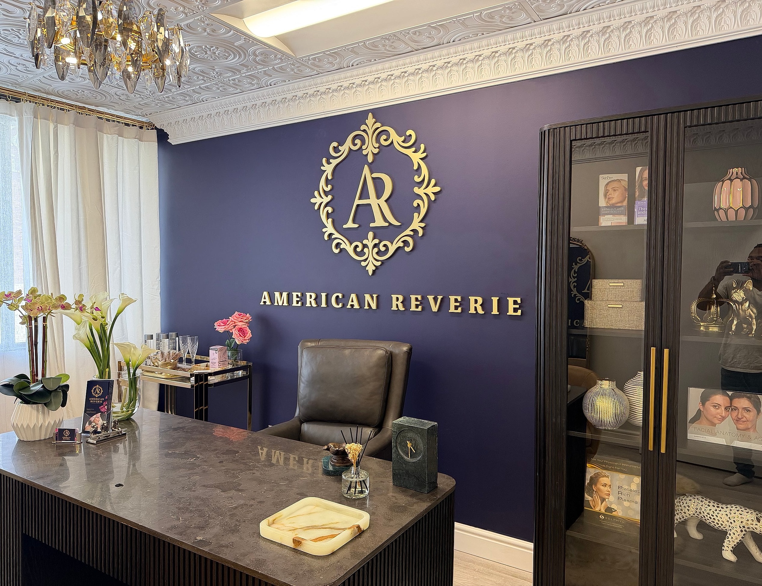 Reception area of American Reverie spa.